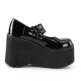 Kera-08 Black Patent Double Buckle Platform Mary Janes