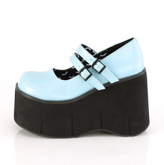 Kera-Kera-08 Blue Matte Double Buckle Platform Mary Janes