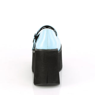 Kera-Kera-08 Blue Matte Double Buckle Platform Mary Janes