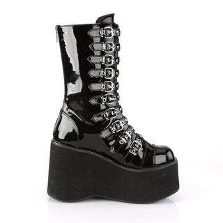 Too Many Buckles Platform Shiny Boots