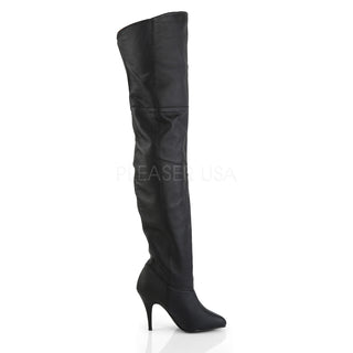 Black Leather Thigh High Boots