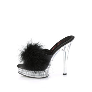 Majesty Marabou Slippers Black