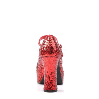 Mary Jane Red Glitter Platform Pumps