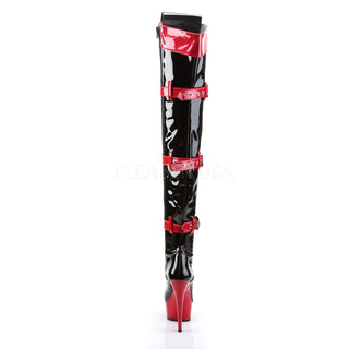 Thigh-High Red & Black Platform Costume Boots