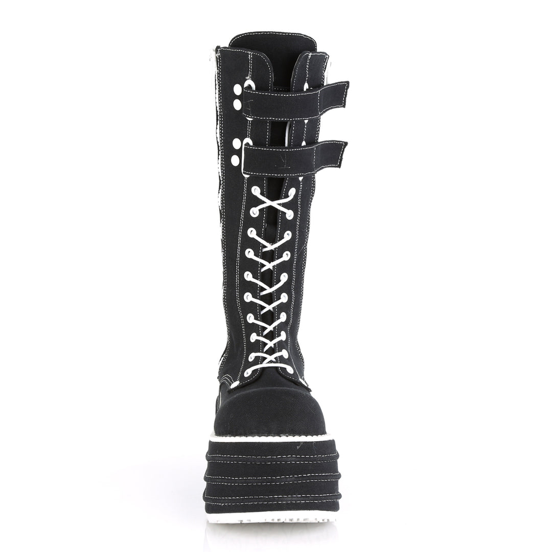 DEMONIA MORI 310 BCA ブラック ハイカットブーツ Demonia Mori-310 Canvas Festival Boots Black | OtherWorld Shoes