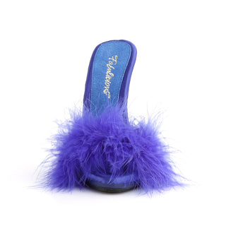 Poise-501F Blue Marabou Slides