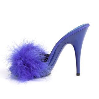 Poise-501F Blue Marabou Slides