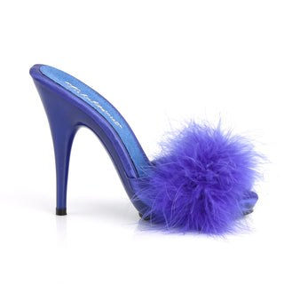 Poise-501F Blue Marabou Slides