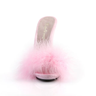 Poise-501F Sexy Marabou Baby Pink Slides