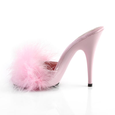 Sexy Marabou Baby Pink Slides