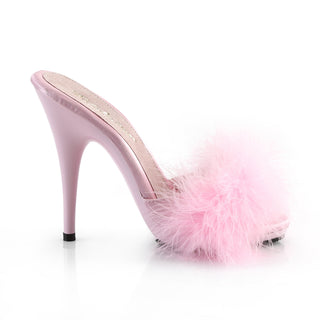 Poise-501F Sexy Marabou Baby Pink Slides