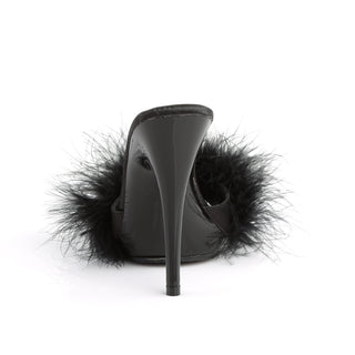 Poise-501F Black Marabou Slides