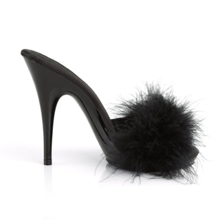 Poise-501F Black Marabou Slides