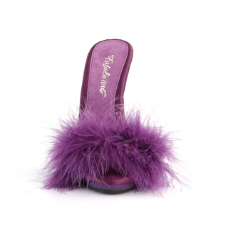 Poise-501F Sexy Marabou Purple Slides