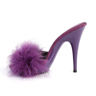 Poise-501F Sexy Marabou Purple Slides