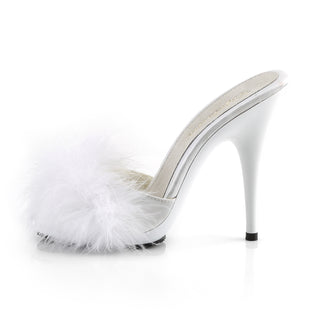 Poise-501F White Marabou Slides