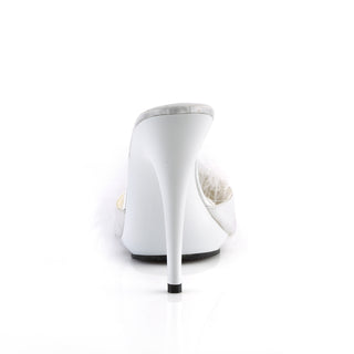 Poise-501F White Marabou Slides