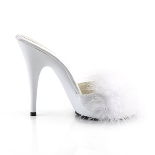 Poise-501F White Marabou Slides