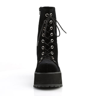Platform Velvet Combat Boots