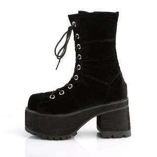 Platform Velvet Combat Boots