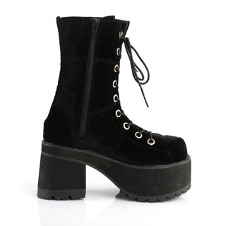 Platform Velvet Combat Boots