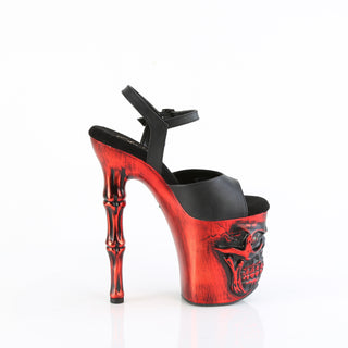 Plesaser Rapture-808-LT Black/Red The Curse of Queen Sandals