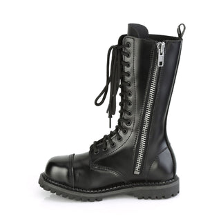 Riot-14 Leather Mid-Calf Combat Boots - Unisex