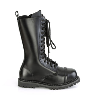 Riot-14 Leather Mid-Calf Combat Boots - Unisex
