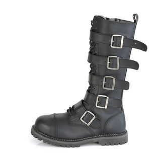 Riot-18BK 5 Buckles Combat Boots (Unisex)