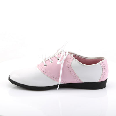 Flat Saddle Shoes Pink White