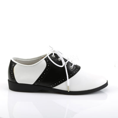 Flat Saddle Shoes Black White