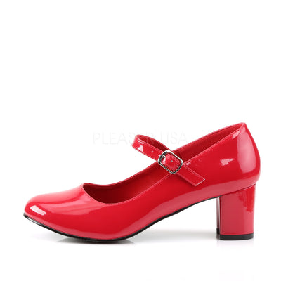 Red Block Heel mary Jane Shoes