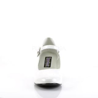 White Block Heel Mary Jane Shoes