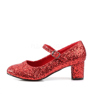 Red Glitter School Girl Heels