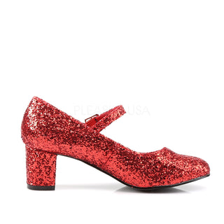 Red Glitter School Girl Heels