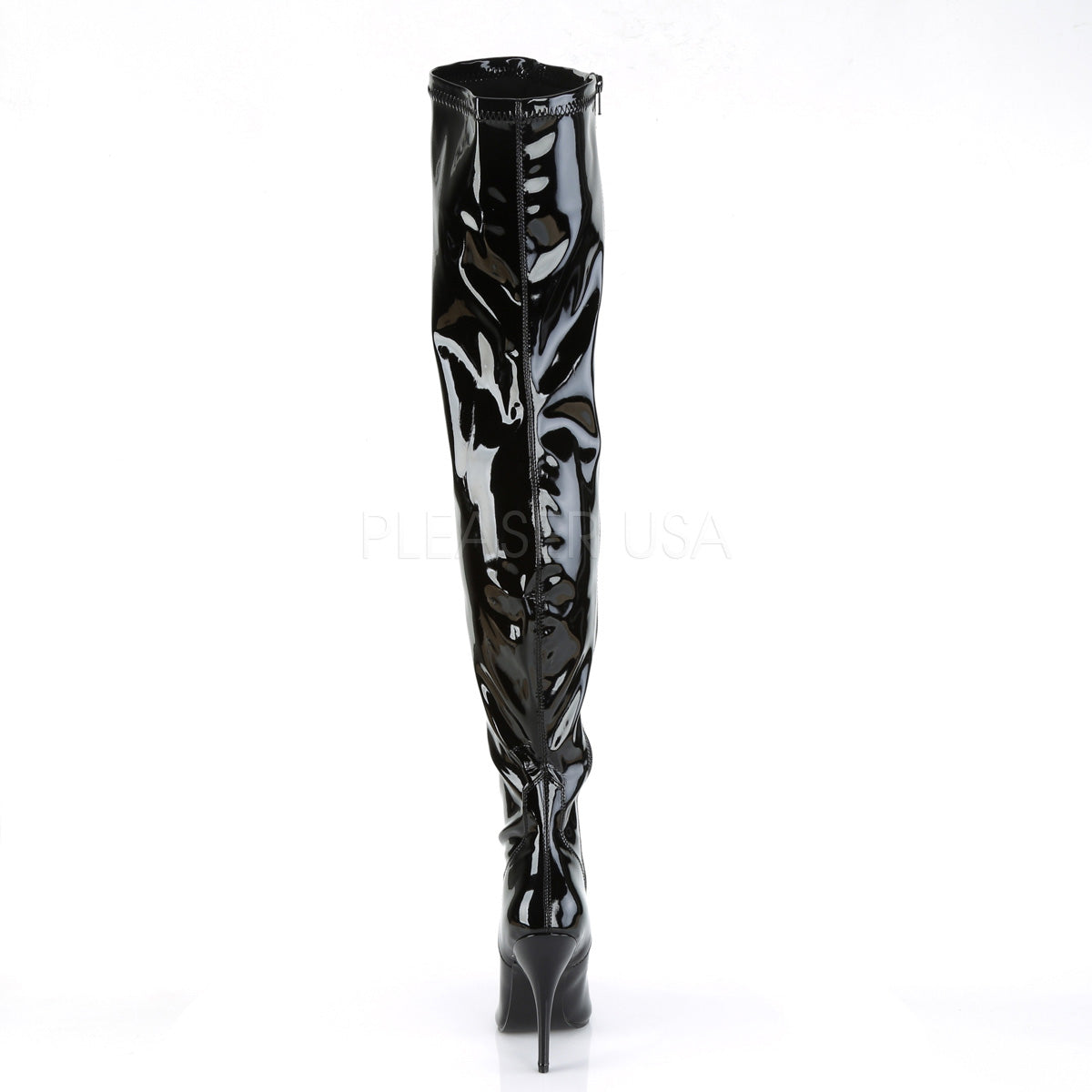 Pleaser seduce-3000 black patent thigh high boots
