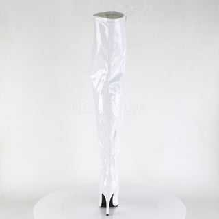 Seduce-3000 White Thigh High Boots