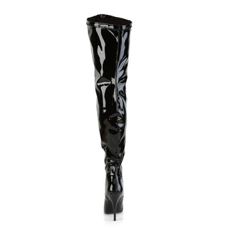 Seduce-3000WC Black Patent Wide Calf Thigh High Boots