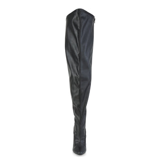 Seduce-3000WC Black Matte Wide Calf Thigh High Boots