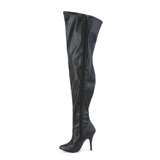 Seduce-3000WC Black Matte Wide Calf Thigh High Boots