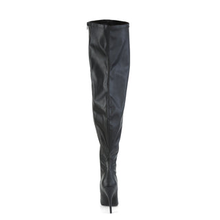 Seduce-3000WC Black Matte Wide Calf Thigh High Boots