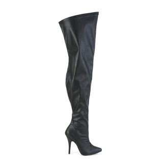 Seduce-3000WC Black Matte Wide Calf Thigh High Boots