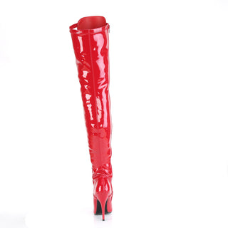 Seduce-3024 Red Patent D-Ring Thigh-High Boots