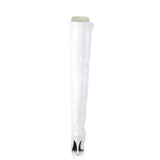 Seduce-3024 White D-Ring Thigh High Boots
