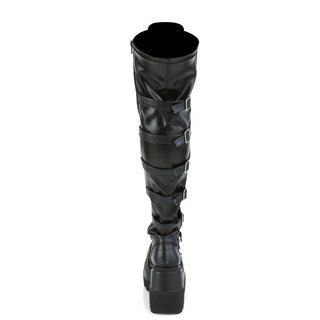Shaker-350 Cyber Goth Over The Knee Wedge Platform Boots