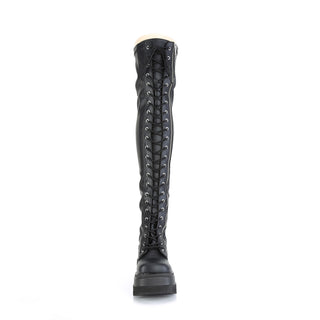 Shaker-374 Black Matte CyberPunk Platform Boots