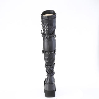 Shaker-420 Goth Wedge Platform Thigh High Boots
