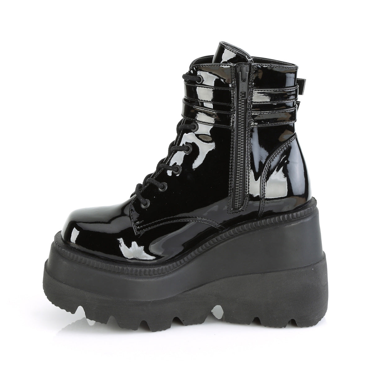 Wedge Platform Black PA Boots (Demonia Shaker-52)