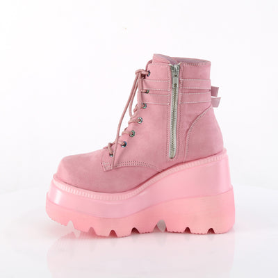 Shaker-52 Wedge Platform Pink Suede Boots