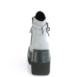Shaker-52 Grey Reflective Wedge Platform Boots